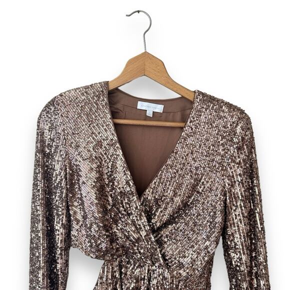 Jonathan Simkhai Conrad Hammered Sequins Blazer Mini Dress Latte 2 Women’s - Picture 3 of 10